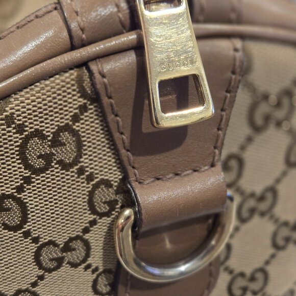 Gucci Monogram Vintage Web Medium Boston Purple Brown - Picture 11 of 16